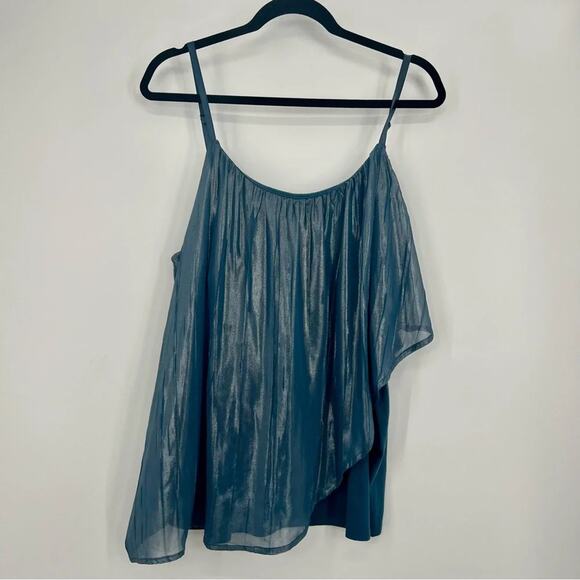 Lane Bryant Tops - NWT Lane Bryant Metallic Layered Tank Top Asymmetrical Cami Plus Size 18 / 20